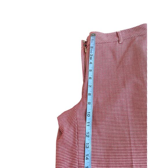 J. Jill Red Gingham Office Career Work Office Cropped Trouser Pants Size 10 - Picture 11 of 13